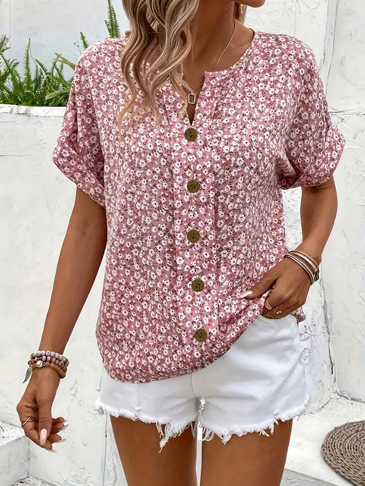 ELLIORA – FLORAL PINK PRINT BLOUSE
