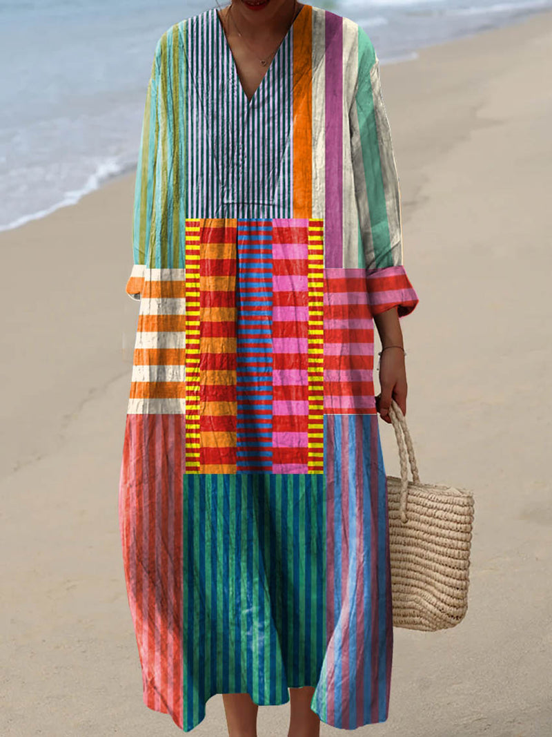 Mila | Vintage Geometric Pattern Dress