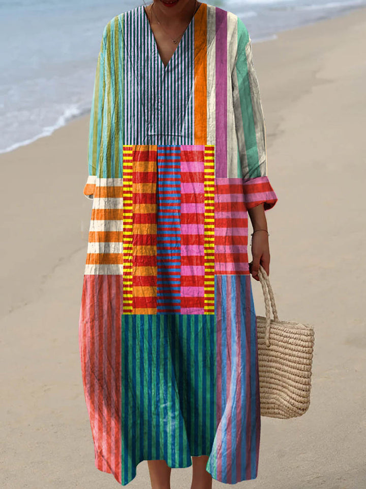 Mila | Vintage Geometric Pattern Dress
