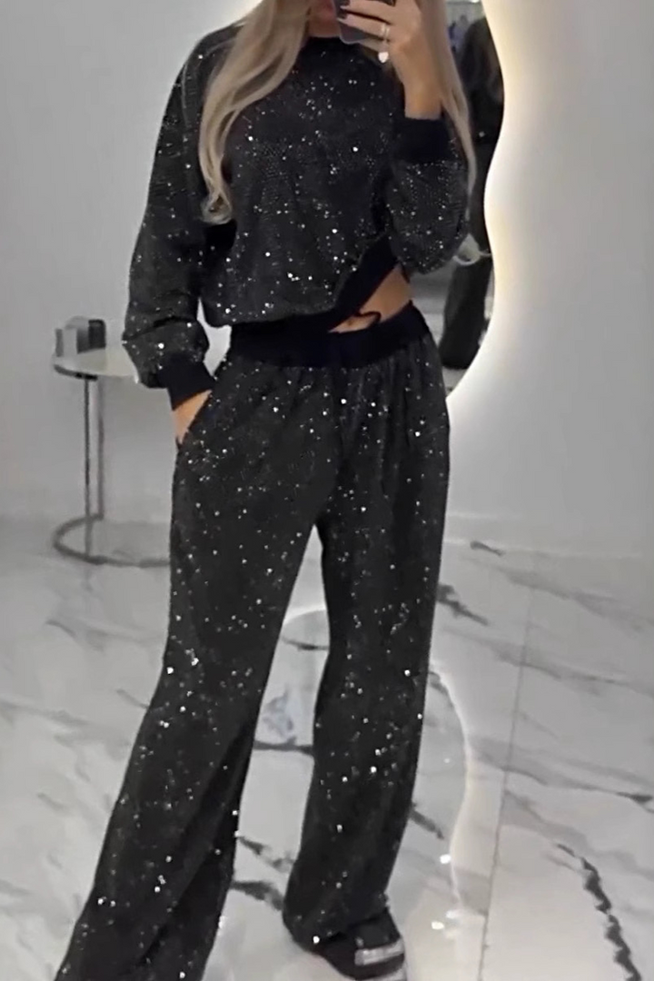 ZEPHY – CASUAL SEQUIN LONG SLEEVE TWO-PIECE SET