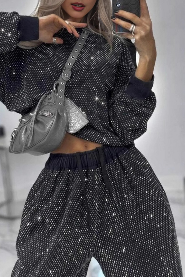 ZEPHY – CASUAL SEQUIN LONG SLEEVE TWO-PIECE SET