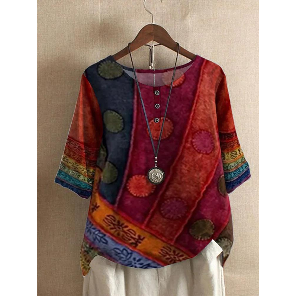 Brienna | Comfortable Colorful Top With Half Sleeves