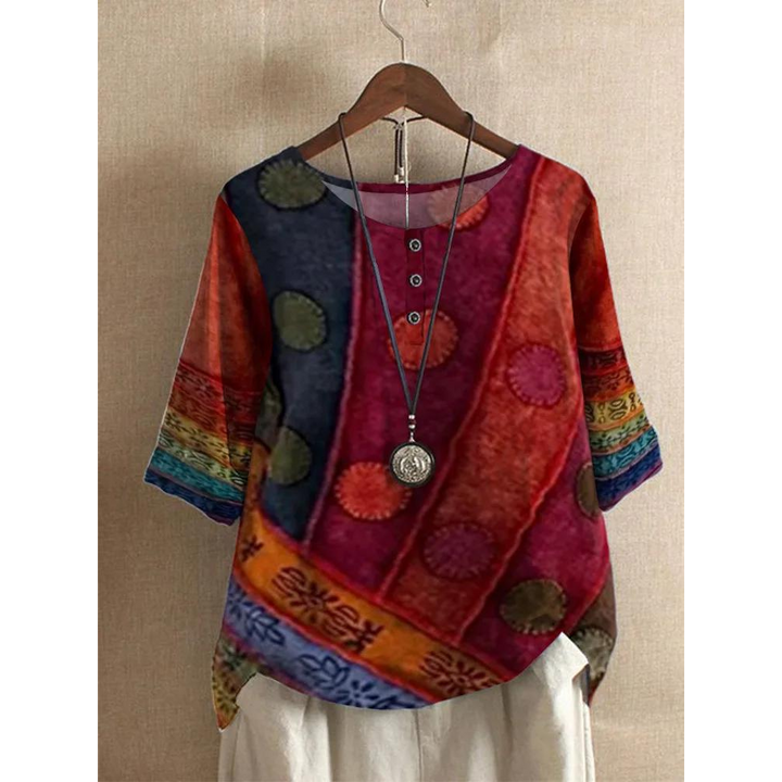 Brienna | Comfortable Colorful Top With Half Sleeves