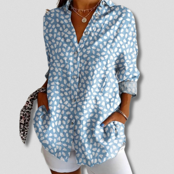 Lina | Long Sleeve Floral Button-Down Shirt