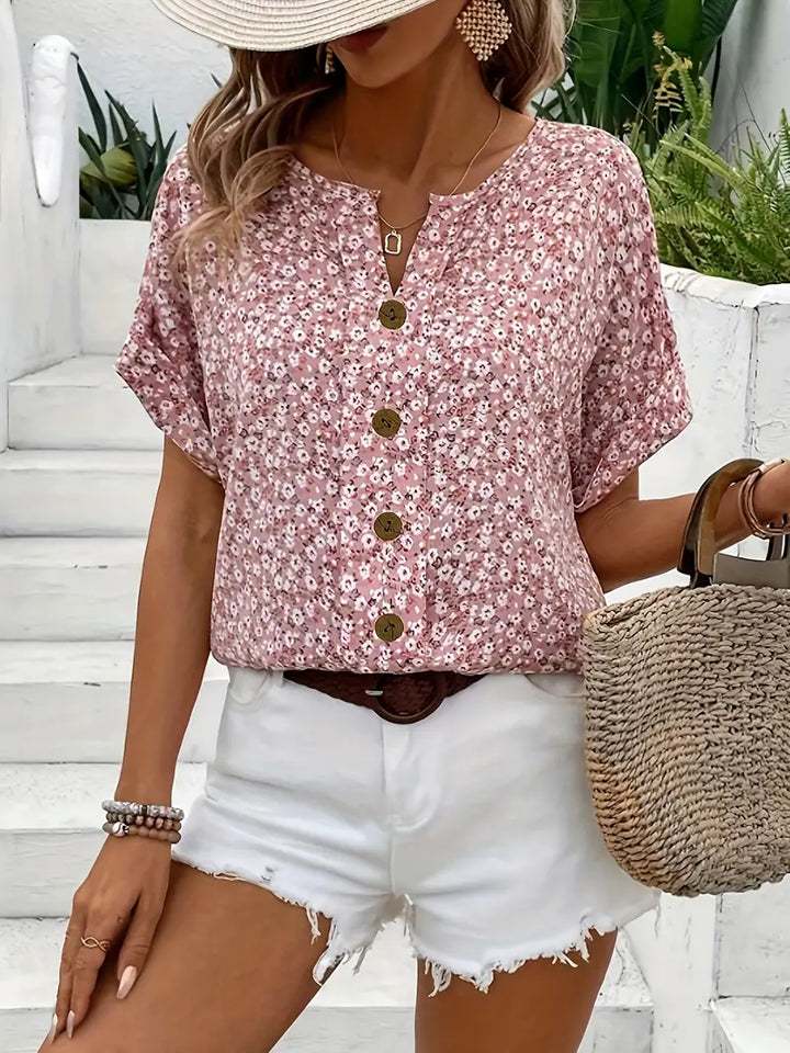 ELLIORA – FLORAL PINK PRINT BLOUSE