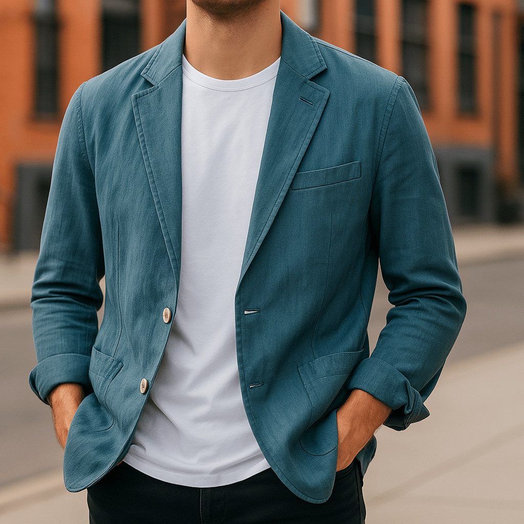 EVEL – MARLOW LINEN BLAZER FOR REFINED CASUAL STYLE