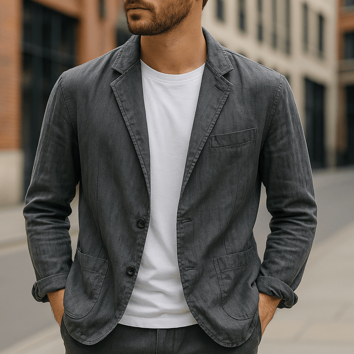 EVEL – MARLOW LINEN BLAZER FOR REFINED CASUAL STYLE