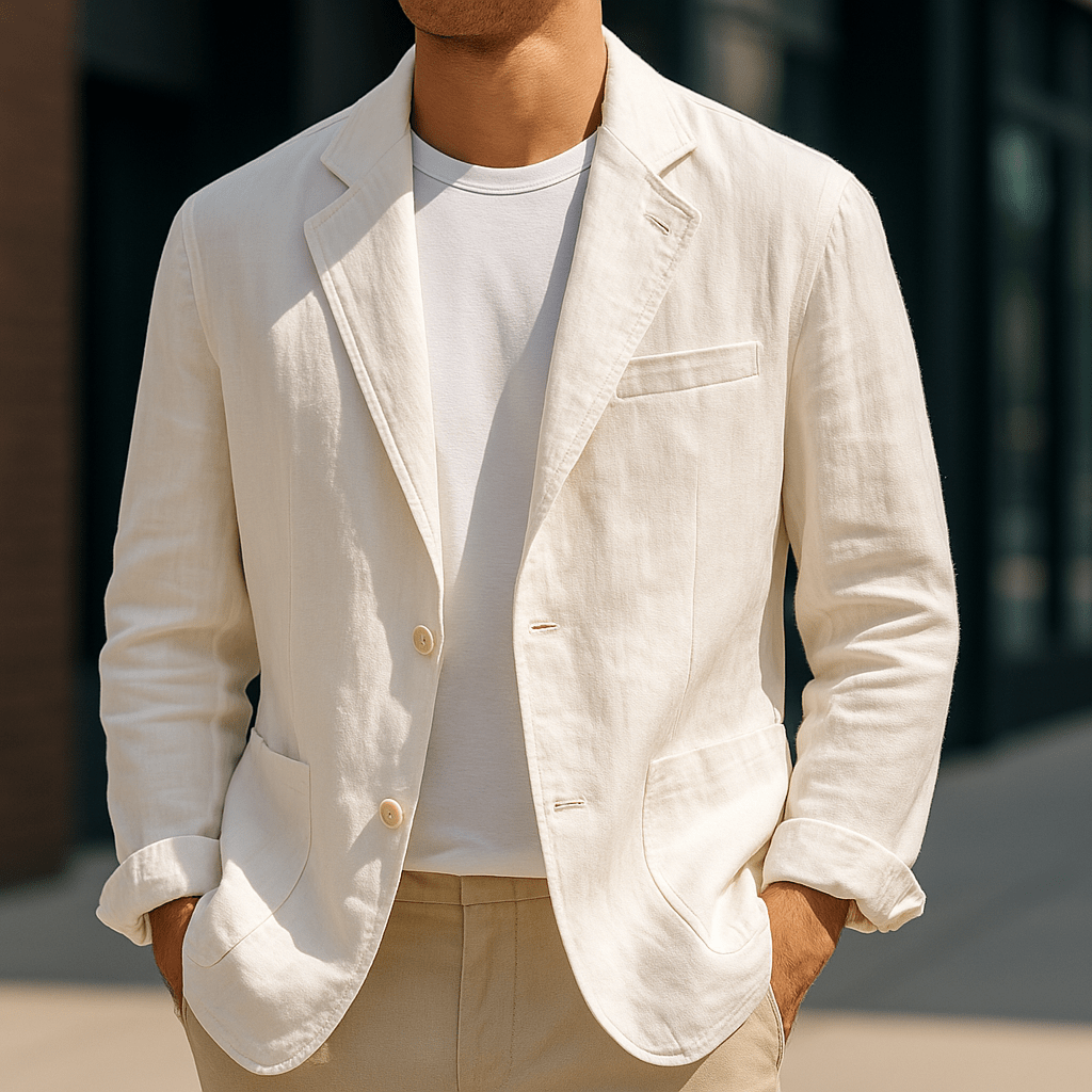EVEL – MARLOW LINEN BLAZER FOR REFINED CASUAL STYLE