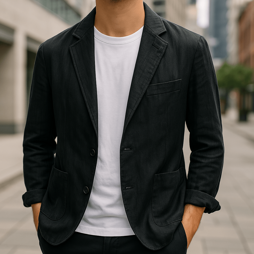 EVEL – MARLOW LINEN BLAZER FOR REFINED CASUAL STYLE