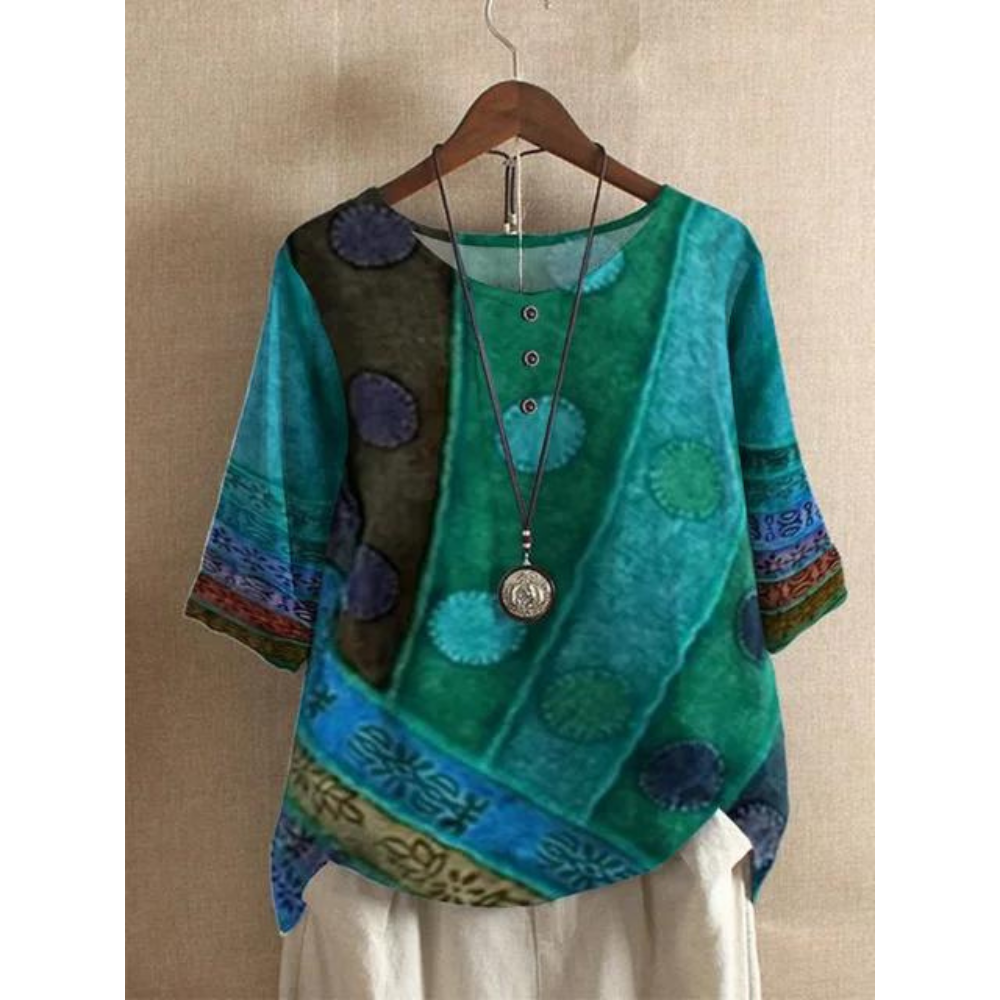 Brienna | Comfortable Colorful Top With Half Sleeves