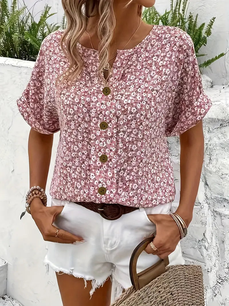 ELLIORA – FLORAL PINK PRINT BLOUSE