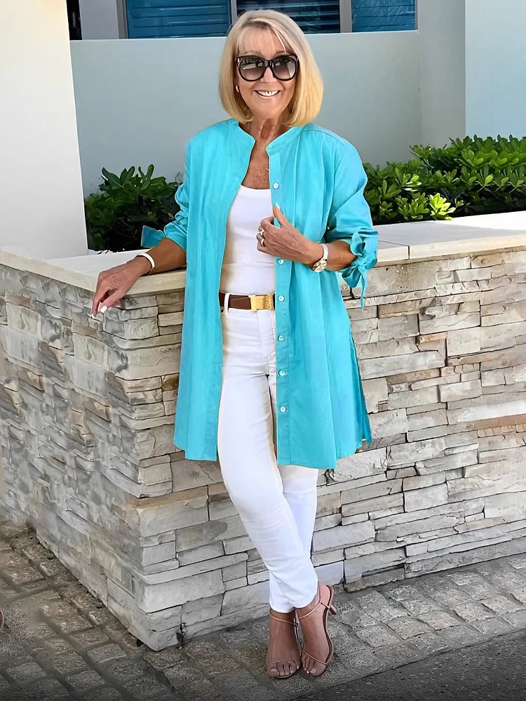BELLAMY – GATHERED BACK COTTON SHIRT JACKET