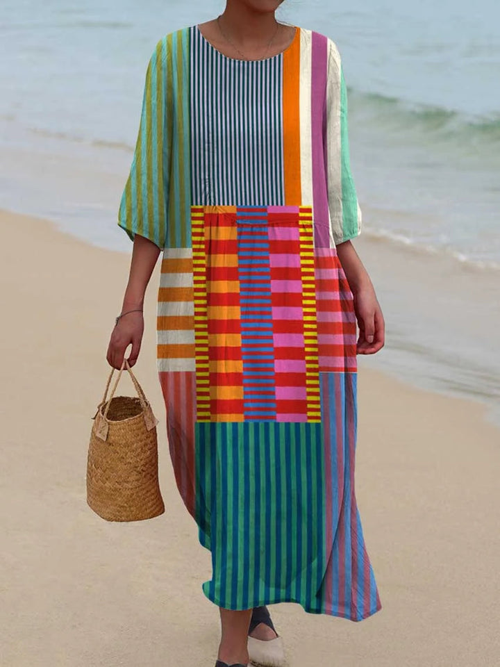 Mila | Vintage Geometric Pattern Dress