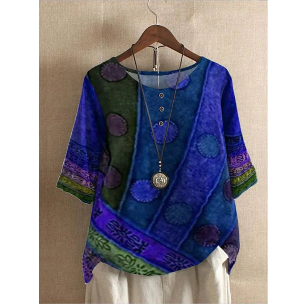 Brienna | Comfortable Colorful Top With Half Sleeves