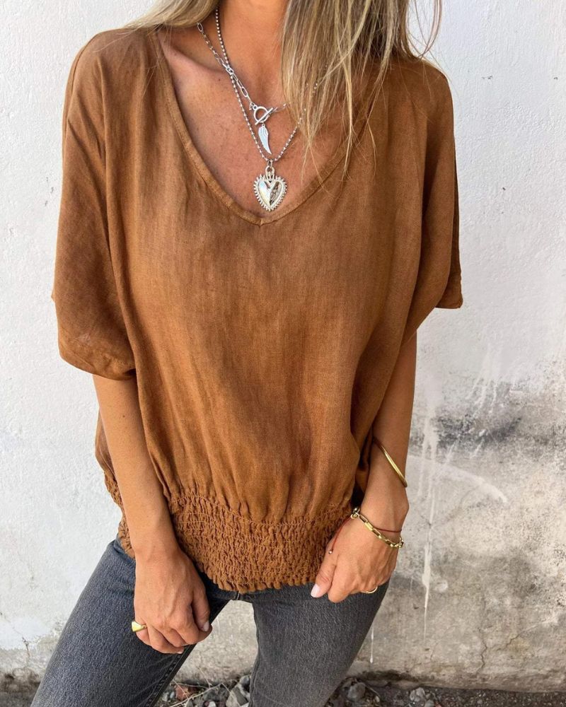 SORRELIA – CLOSE CUT V NECK TEE