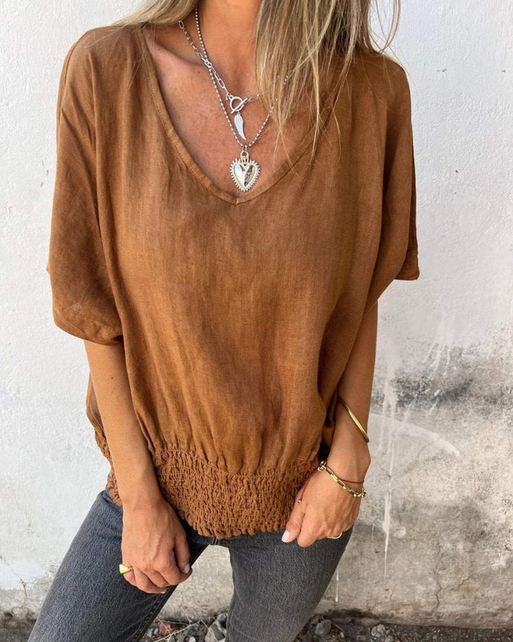 SORRELIA – CLOSE CUT V NECK TEE