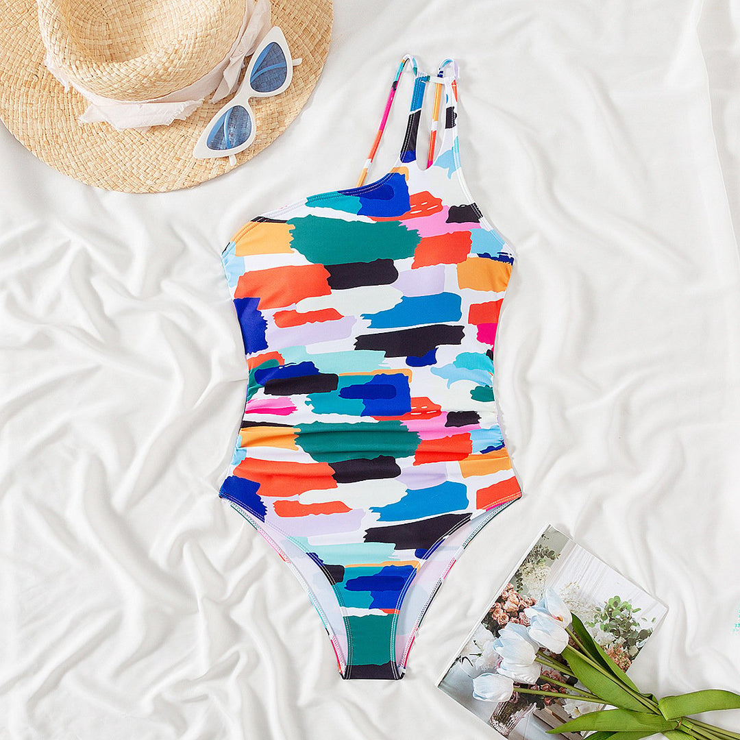 AUTUMN – ONE SHOULDER ONE-PIECE SWIMSUIT
