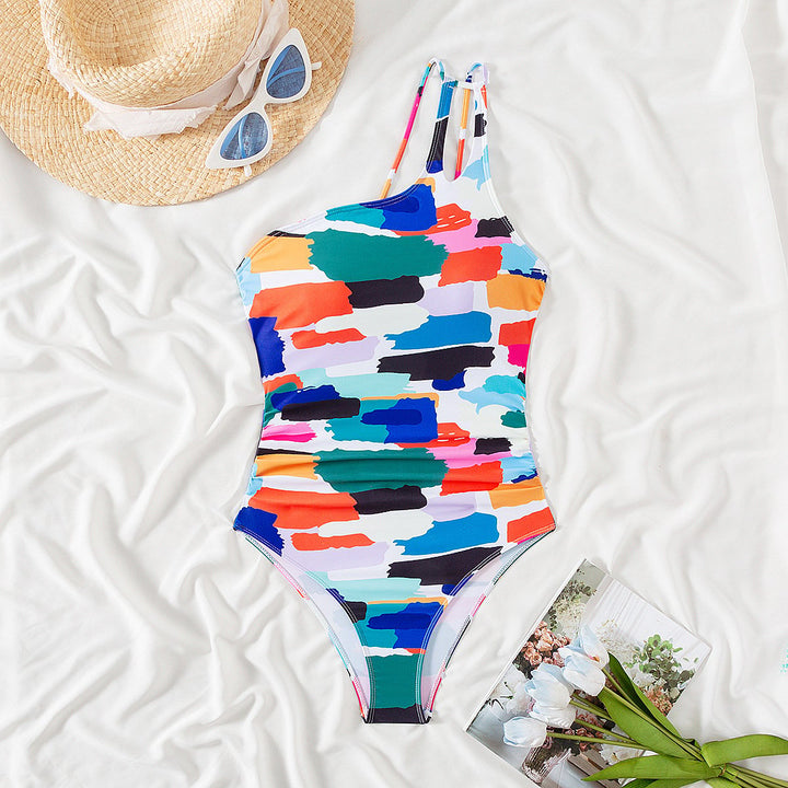 AUTUMN – ONE SHOULDER ONE-PIECE SWIMSUIT