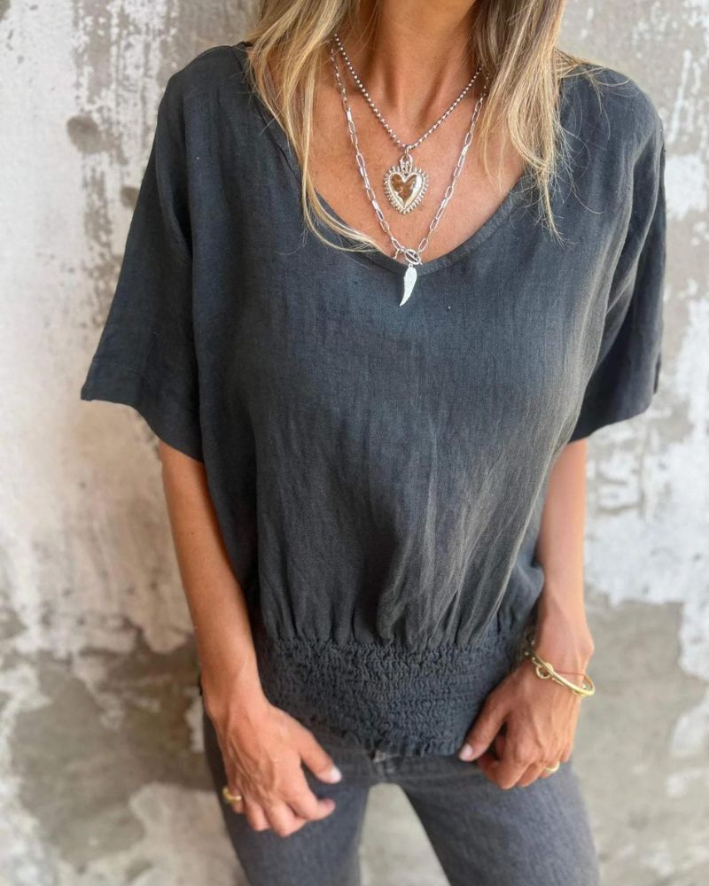SORRELIA – CLOSE CUT V NECK TEE