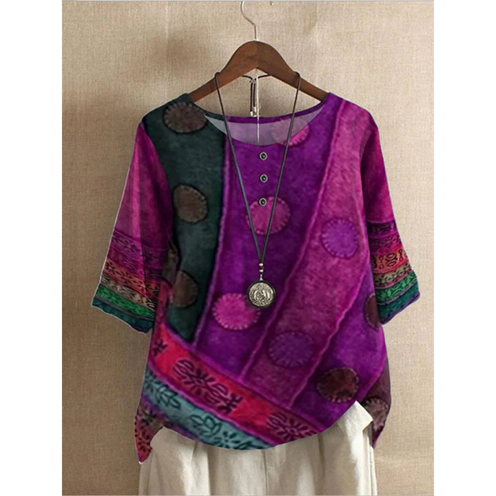 Brienna | Comfortable Colorful Top With Half Sleeves
