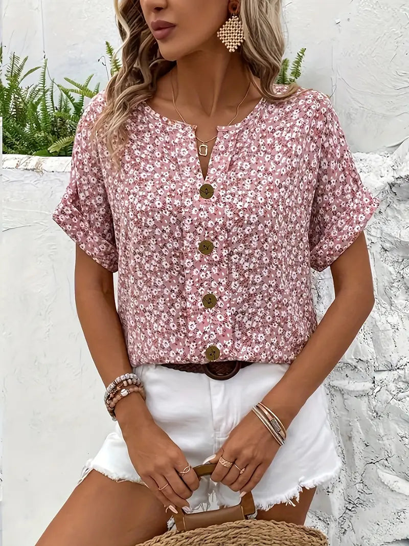ELLIORA – FLORAL PINK PRINT BLOUSE