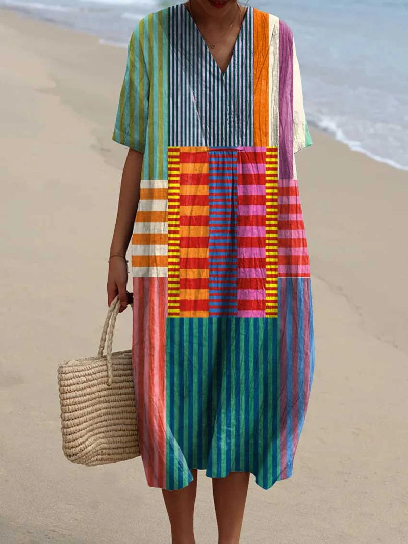 Mila | Vintage Geometric Pattern Dress