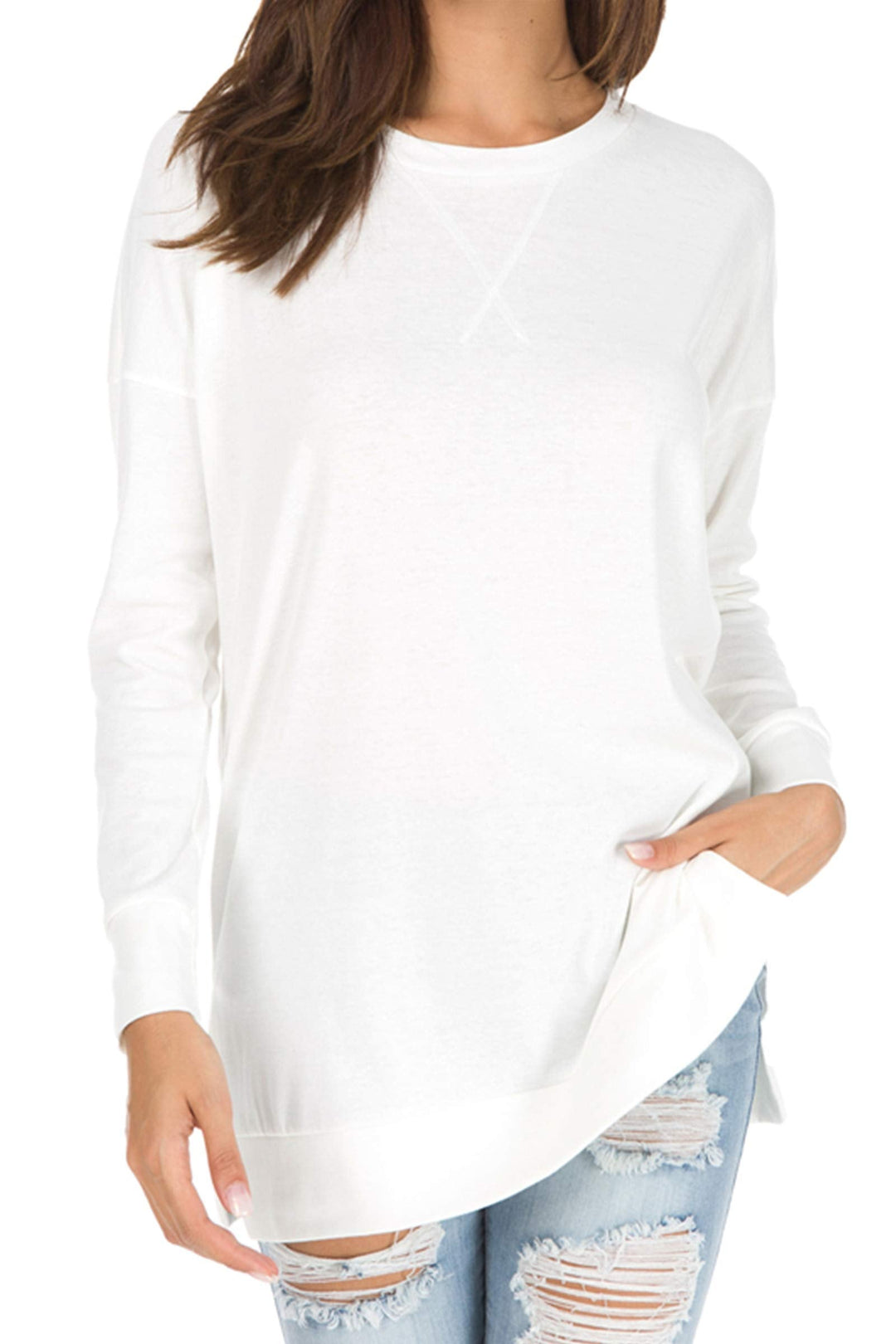 Aria | Long-Sleeved Side Slit Loose Top