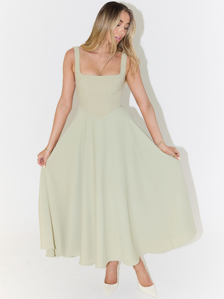 Savannah | Sleeveless Corset Midi Dress