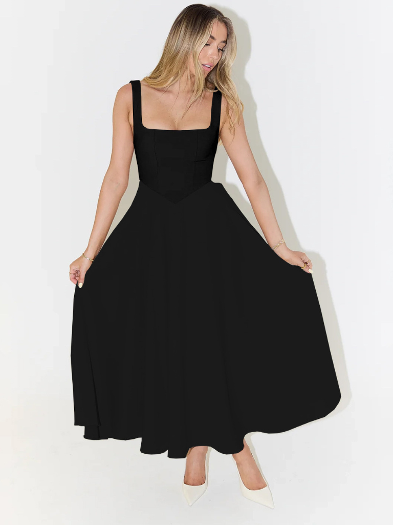 Savannah | Sleeveless Corset Midi Dress