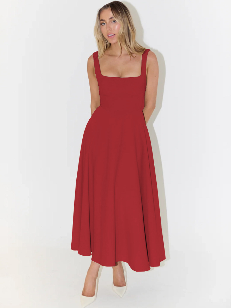 Savannah | Sleeveless Corset Midi Dress