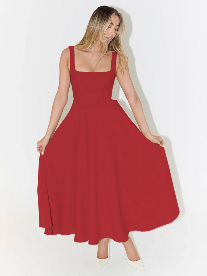 Savannah | Sleeveless Corset Midi Dress