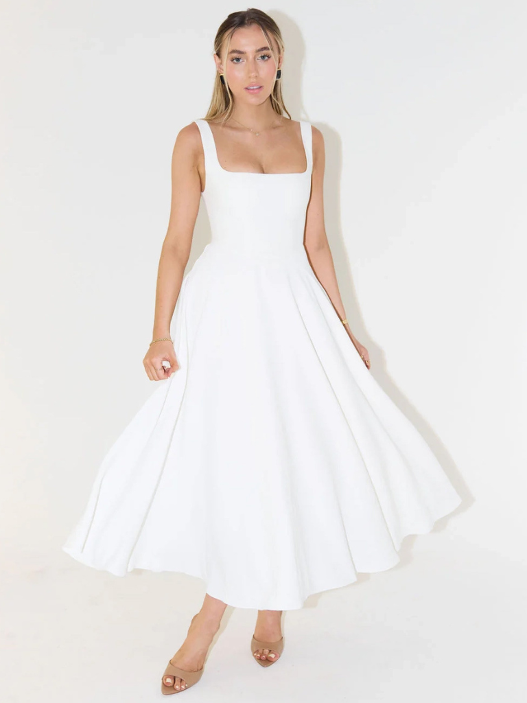 Savannah | Sleeveless Corset Midi Dress