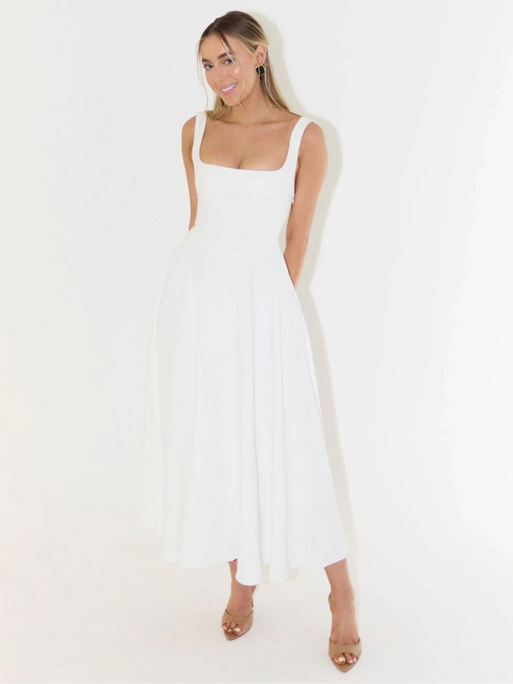 Savannah | Sleeveless Corset Midi Dress