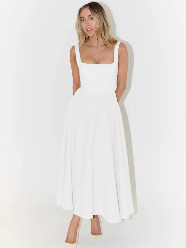 Savannah | Sleeveless Corset Midi Dress