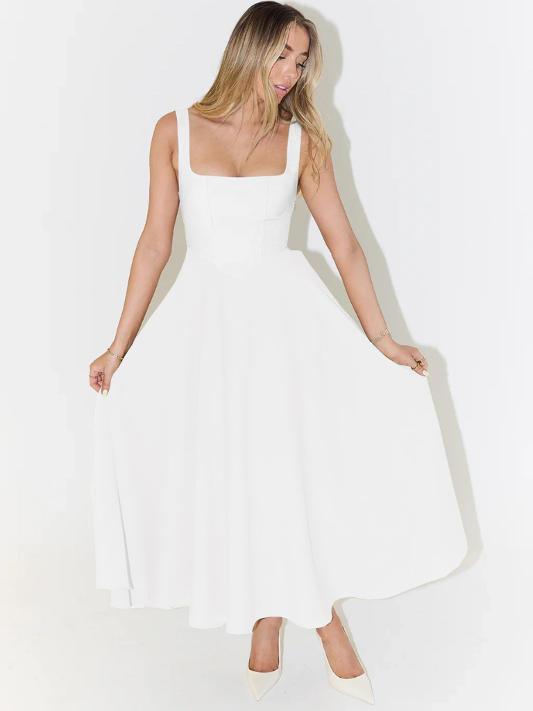 Savannah | Sleeveless Corset Midi Dress