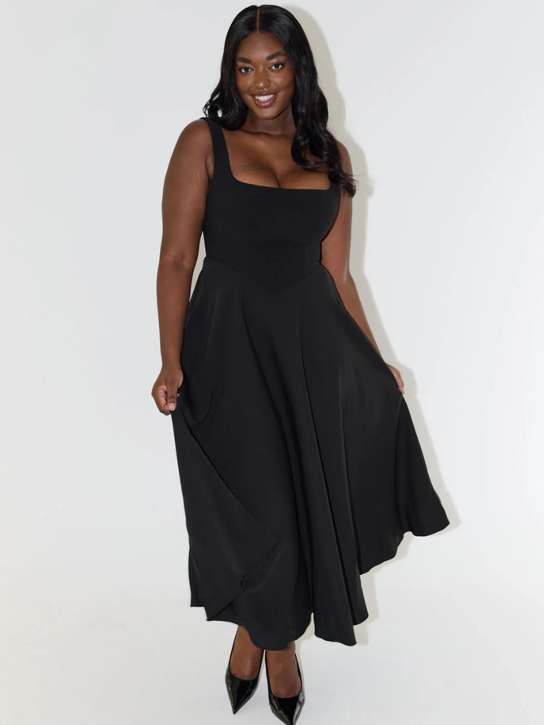 Savannah | Sleeveless Corset Midi Dress