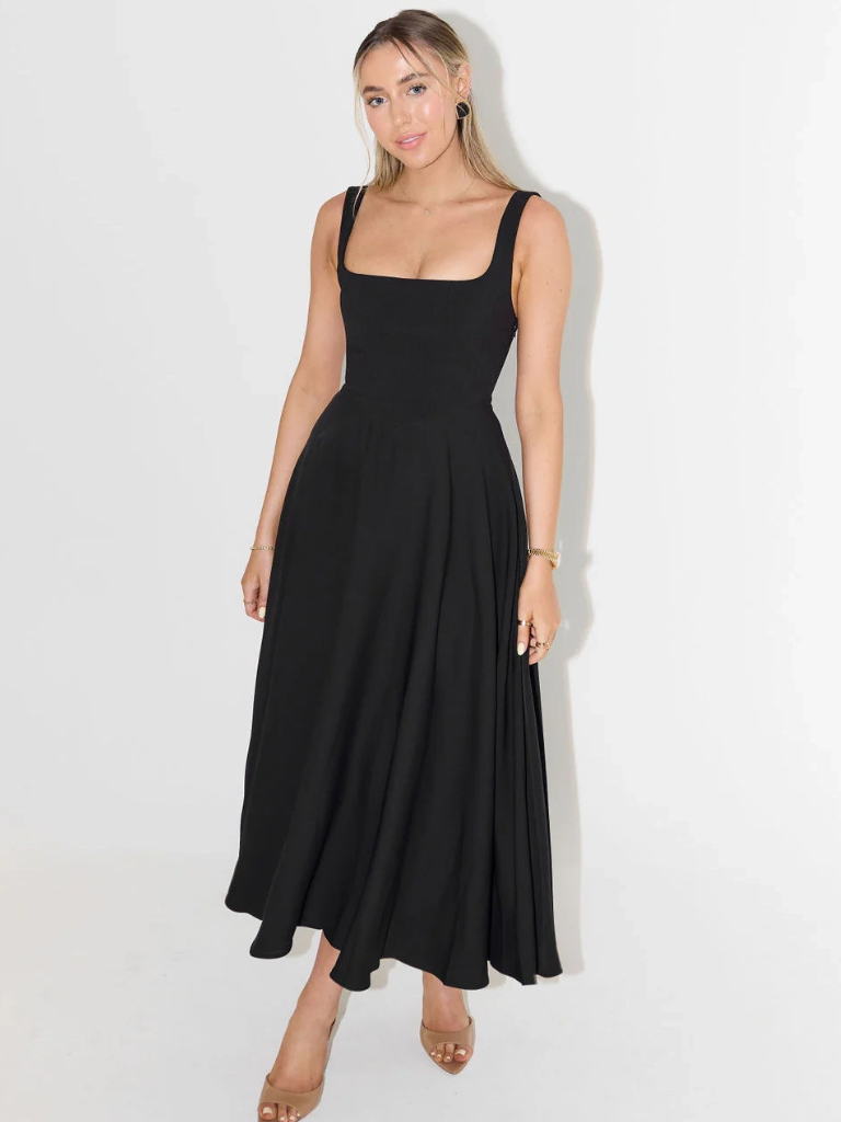 Savannah | Sleeveless Corset Midi Dress