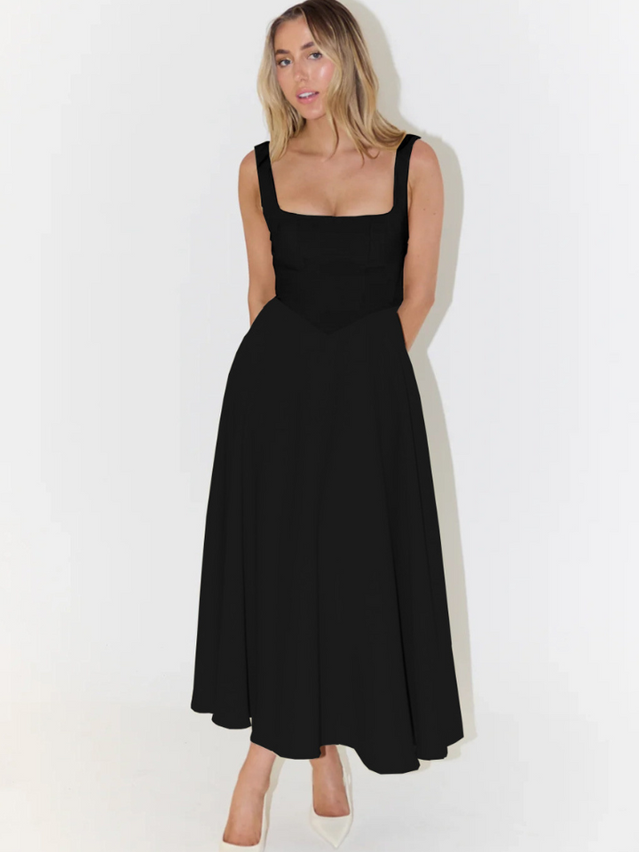 Savannah | Sleeveless Corset Midi Dress