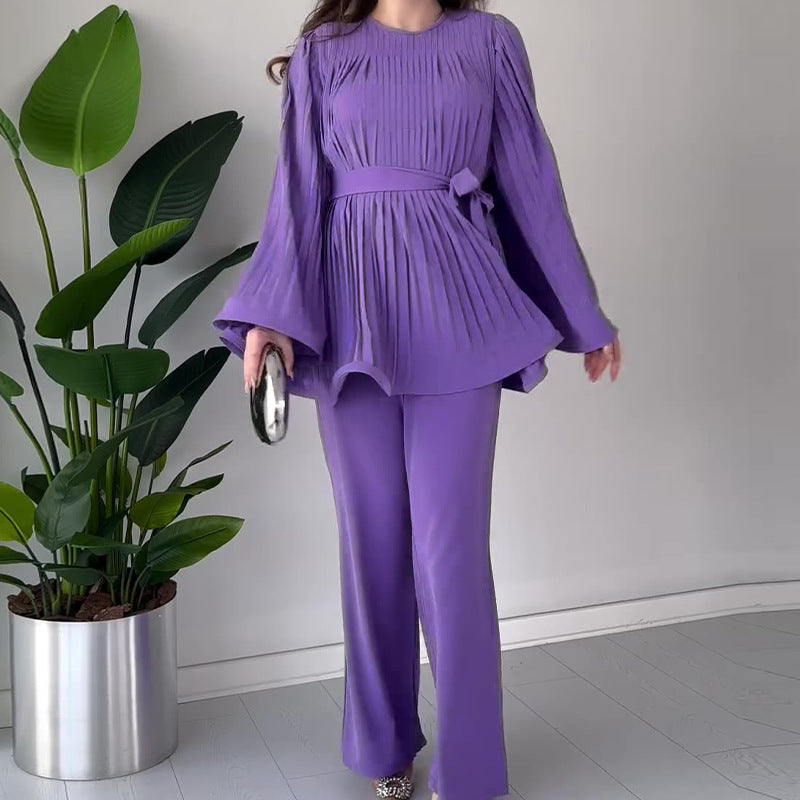 ZEILA – PLEATED TWO-PIECE SET