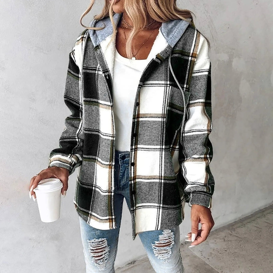 Liora - PLAID BUTTON-UP JACKET