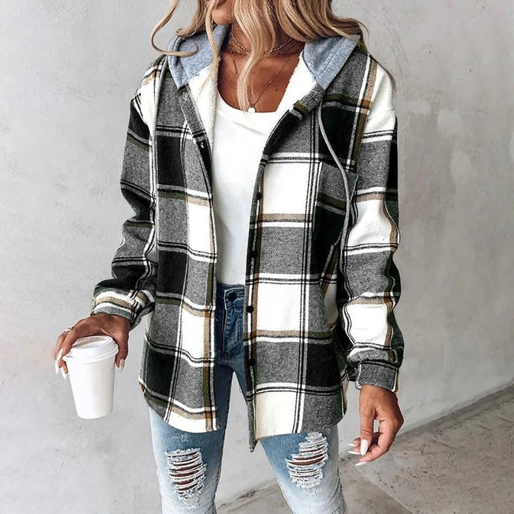 Liora - PLAID BUTTON-UP JACKET