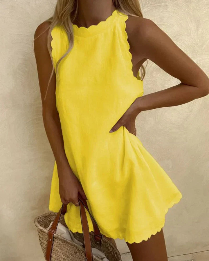 Alora | Sleeveless Scallop-Edge Dress