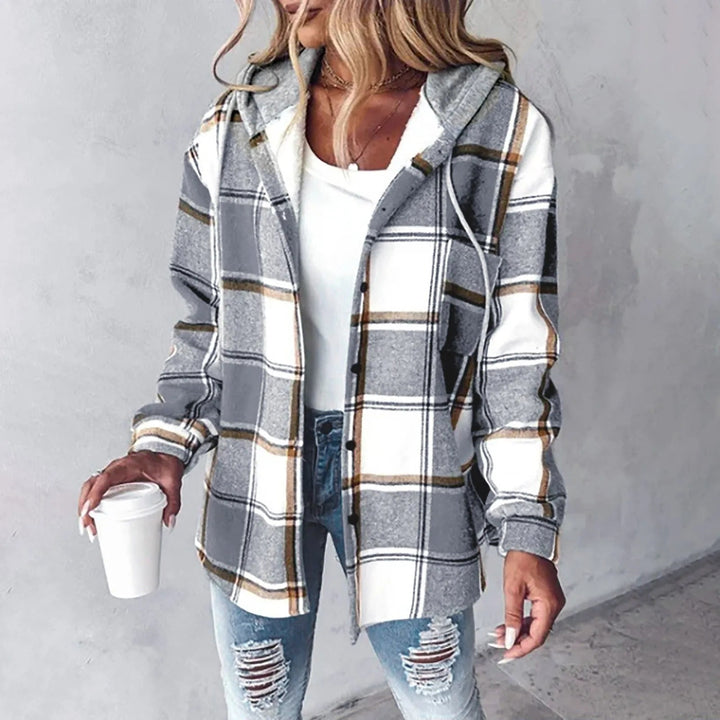 Liora - PLAID BUTTON-UP JACKET