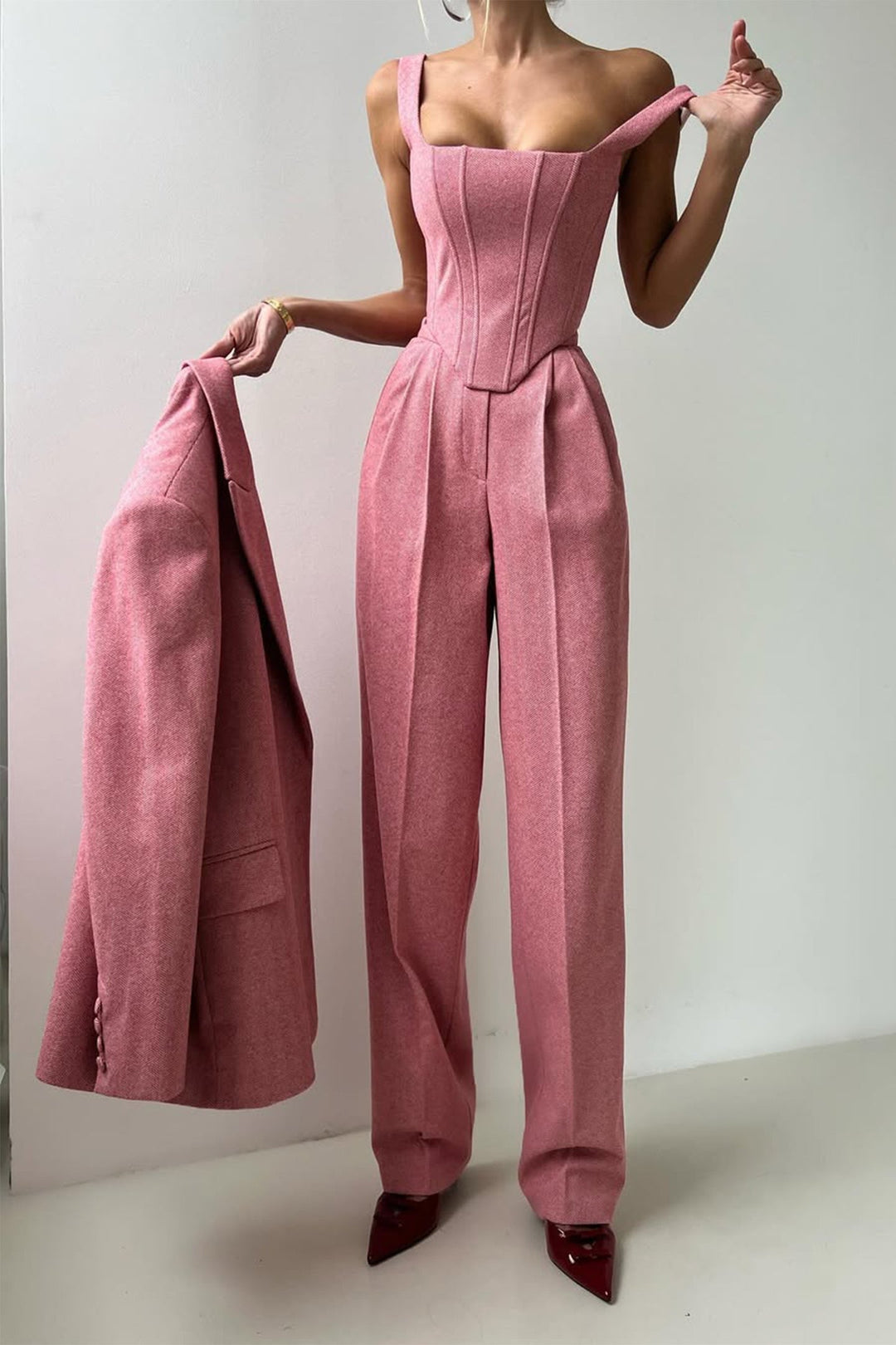 BLAKELY – THREE-PIECE SET WITH DOUBLE-BREASTED BLAZER