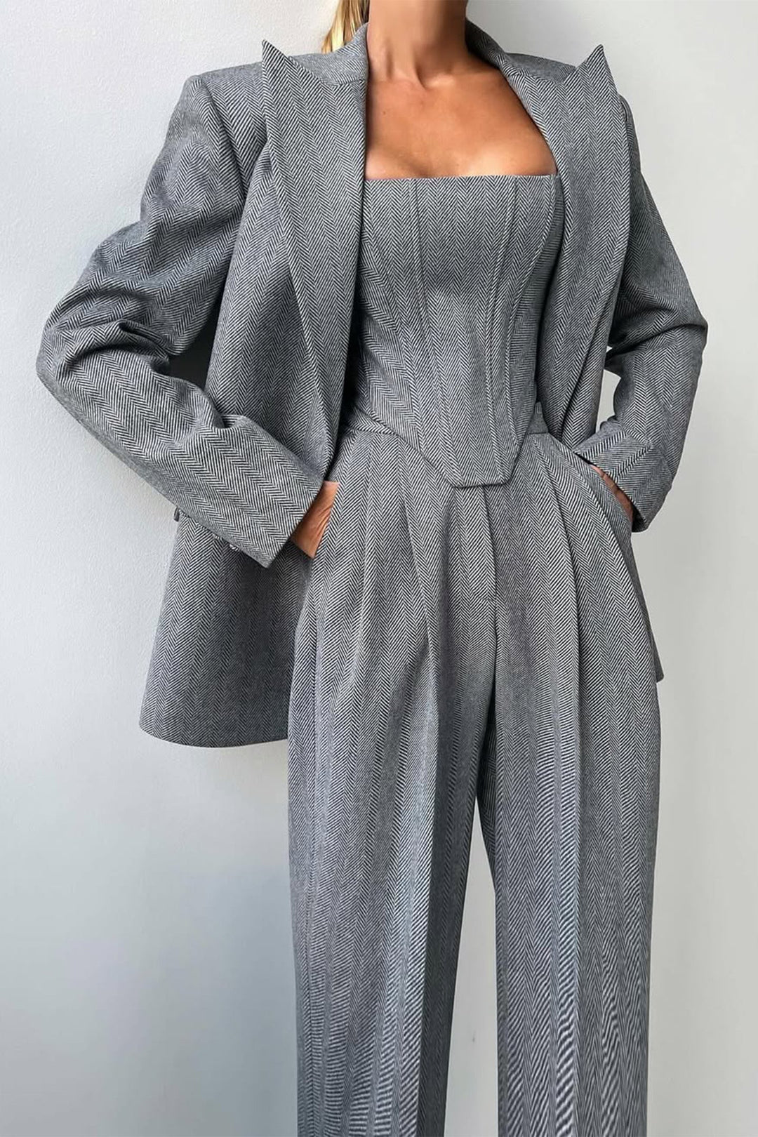 BLAKELY – THREE-PIECE SET WITH DOUBLE-BREASTED BLAZER
