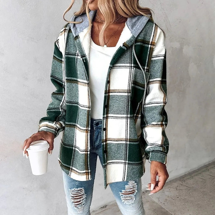 Liora - PLAID BUTTON-UP JACKET