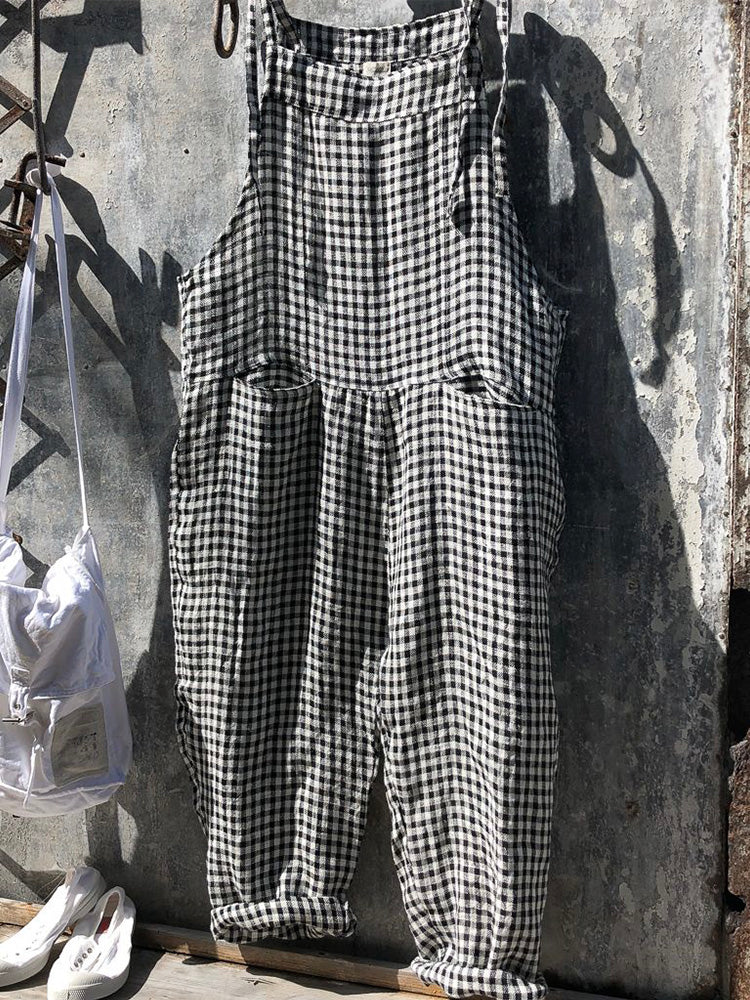 NAOMI – STRIPED OVERALL IN LINEN AND COTTON
