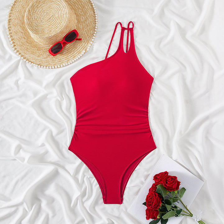 AUTUMN – ONE SHOULDER ONE-PIECE SWIMSUIT