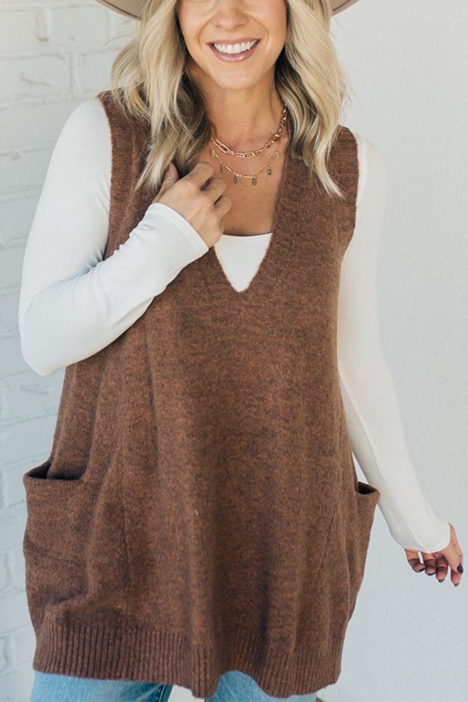 ORIELLE – COZY POCKET SWEATER VEST