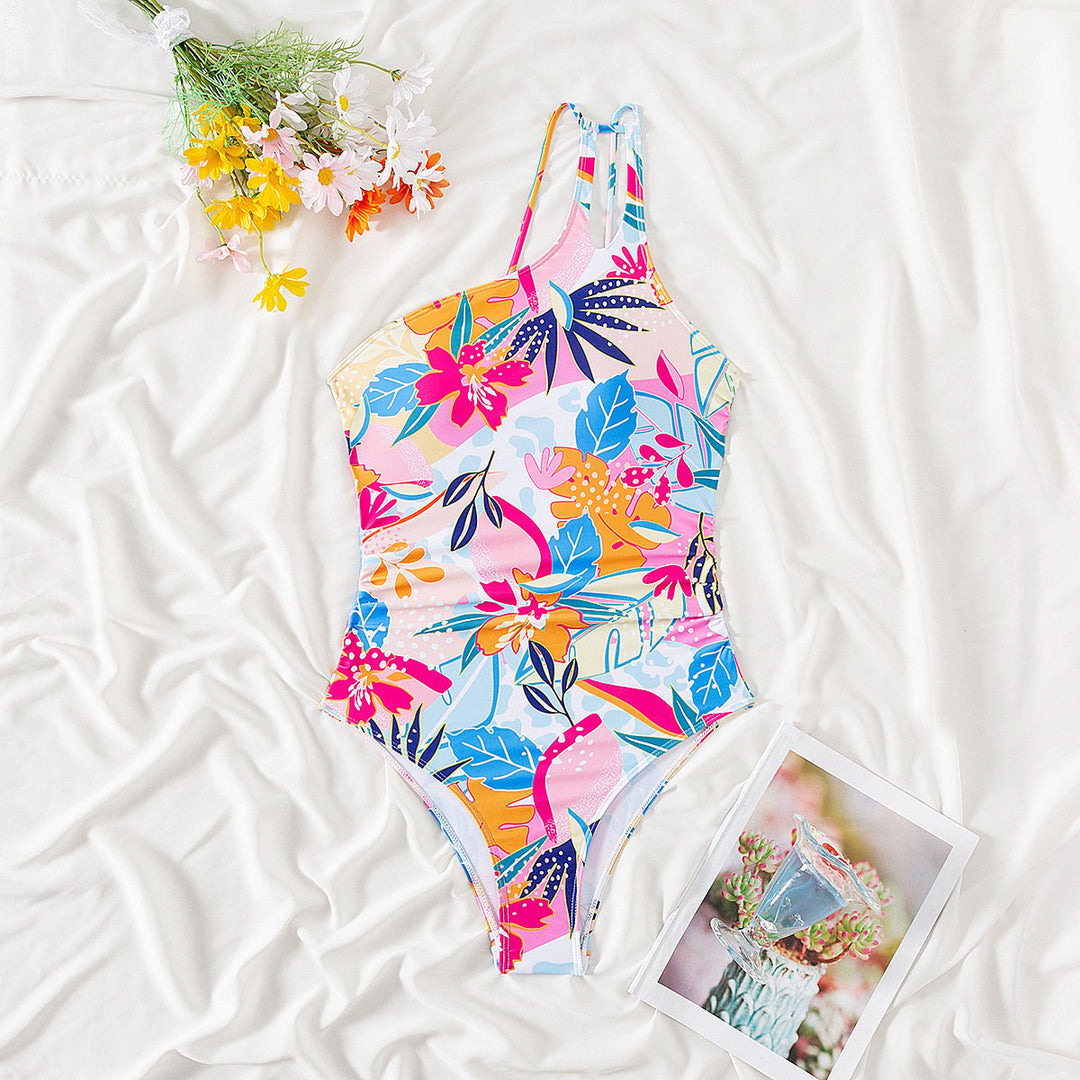 AUTUMN – ONE SHOULDER ONE-PIECE SWIMSUIT